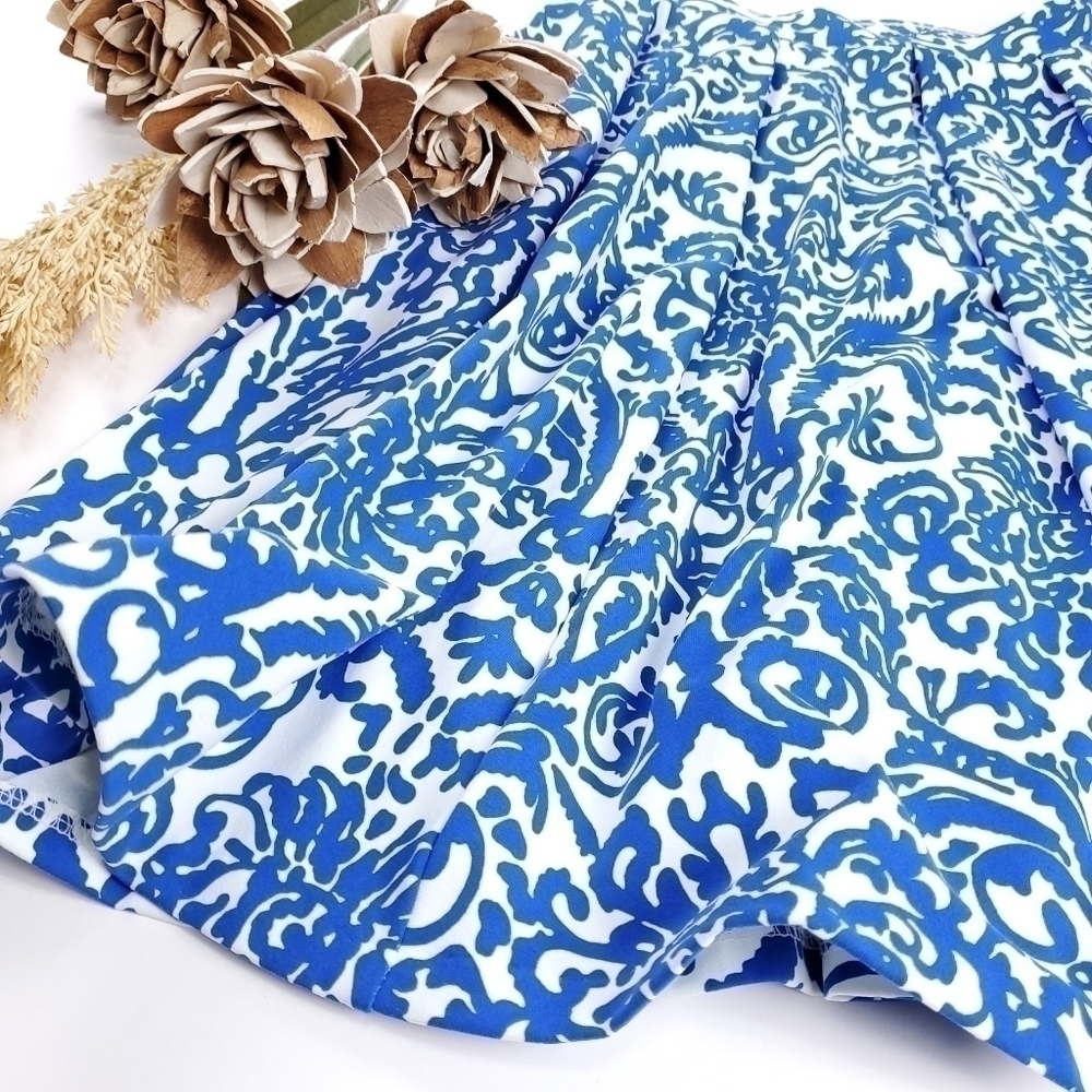 Adrienne Vittadini Vibrant Blue Wht Sport Skirt XS - Picture 10 of 11